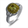 1.83ct.tw. Diamond Ring. Fancy Yellow Cushion Dia 1.01ct.GIA Certified 18KWY DKR002629